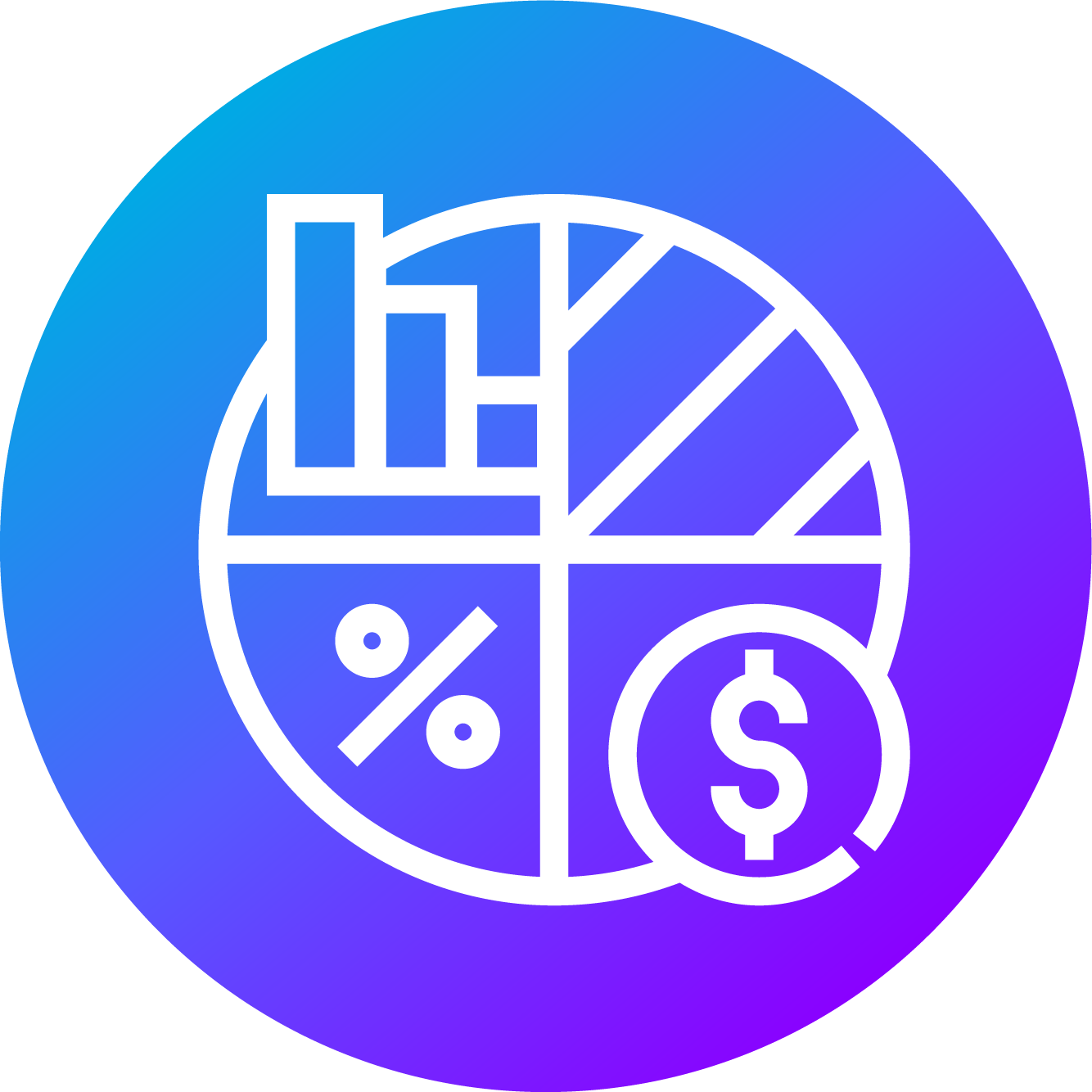 Icon with Finance Symbols